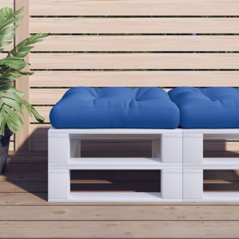 Coussin de palette bleu 58x58x10 cm tissu vidaXL