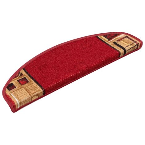 Vidaxl – Tapis d'escalier autoadhésifs 5 pcs 65x21 cm rouge – 100% polyamide – Protection anti-glisse – Hauteur des poils 3 mm