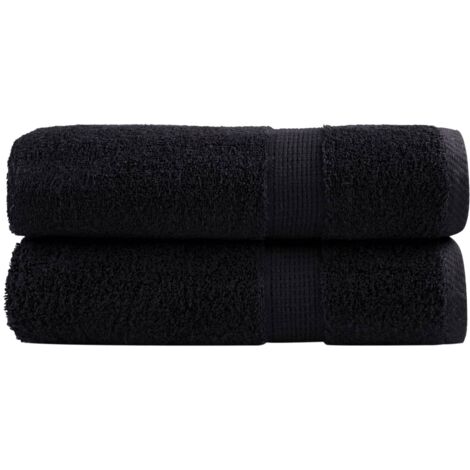 vidaXL Premium Shower Towels "SOLUND" 2 pcs Black 70x140 cm 600 gsm