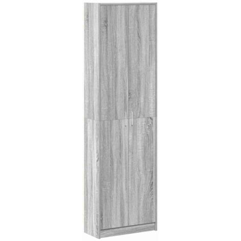 Vidaxl – Armoire Sonoma gris 55 x 25 x 189 cm – Bois d'ingénierie – 2 portes à charnières – 5 étagères pour rangement efficace