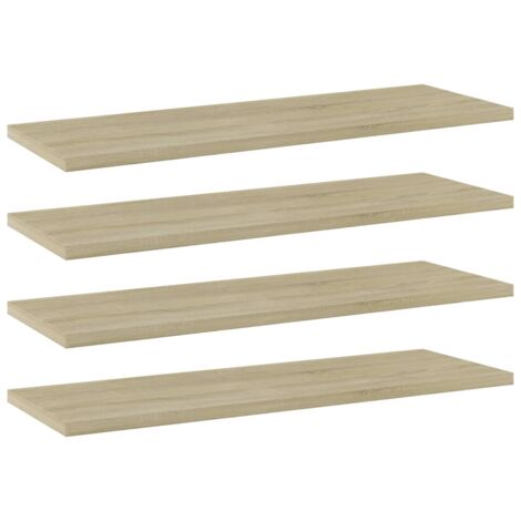 vidaXL Panneau de bibliothèque 4pcs Chêne sonoma 60x20x1,5cm Aggloméré (1/5)