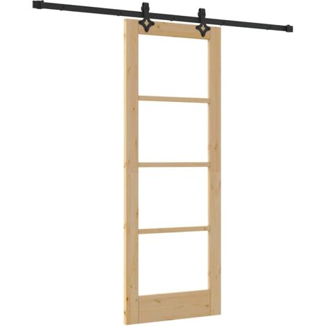 Porte Coulissante ORKDAL Marron 73,5 x 198,5 cm Bois et métal vidaXL