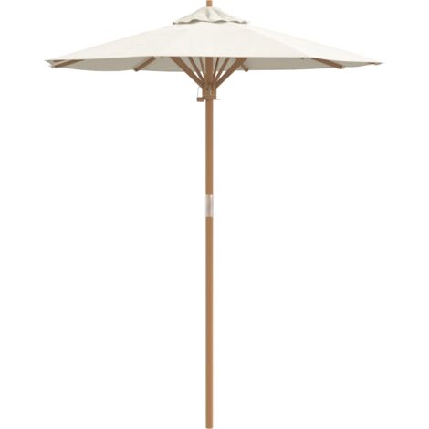 Vidaxl – Parasol droit en bambou 180 x 180 x 230 cm – Couleur blanc crème – Résistant aux intempéries – Pour terrasses et jardins modernes (1/5)