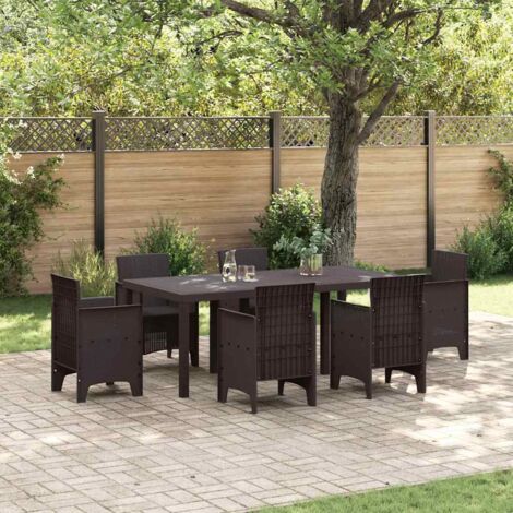 Table de Jardin Marron 200 x 100 x 73 cm polyrotin vidaXL
