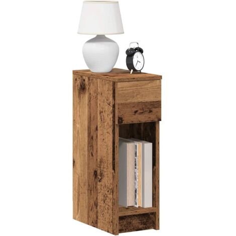 Vidaxl – Tables de chevet avec tiroir 2 pcs en bois d'ingénierie vieux bois – Dimensions 20x36x60 cm – Poids max 60 kg par table