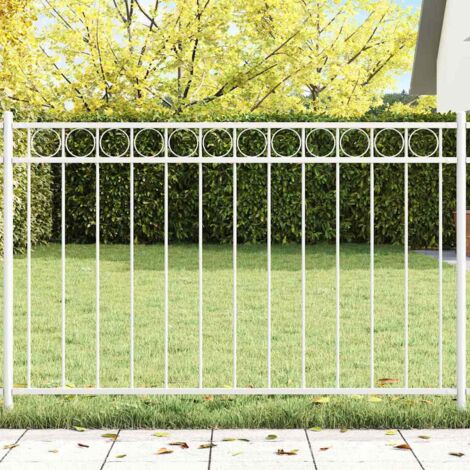 Vidaxl – Clôture de jardin en acier blanc – Résistante aux intempéries – Assemblage facile – Pour terrasses et jardins modernes