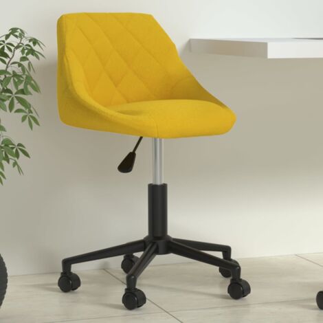 Chaise pivotante de bureau Jaune moutarde Velours vidaXL (1/5)
