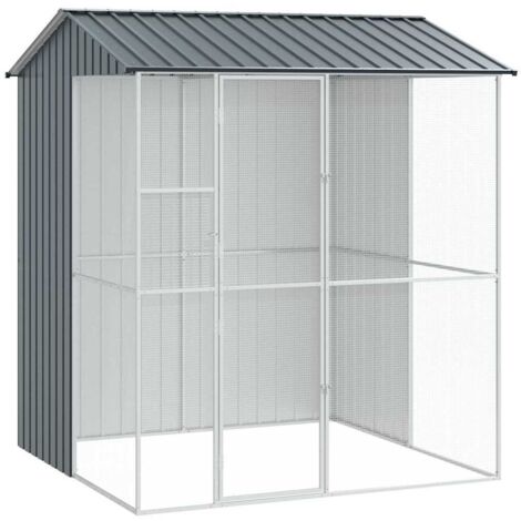 Vidaxl – Cage pour oiseaux extérieure anthracite 215 x 210 x 247 cm – Acier galvanisé résistant aux intempéries – Design moderne et spacieux
