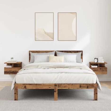 Vidaxl – Table de chevet flottante 2 pcs en bois d'ingénierie – Dimensions 40 x 31 x 27 cm – Design mural pour gain de place