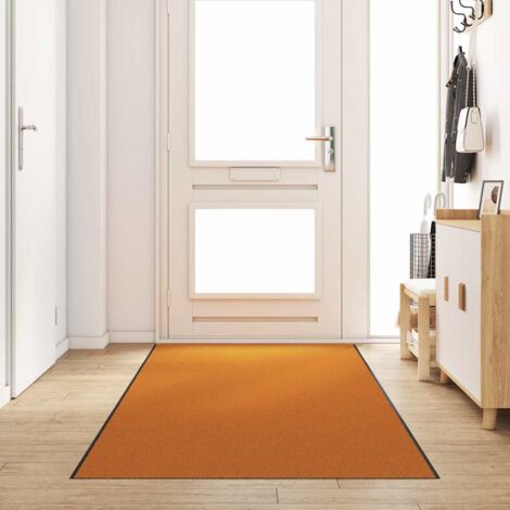 Tapis d'entrée Orange et Noir 120 x 350 cm Polyamide et PVC vidaXL