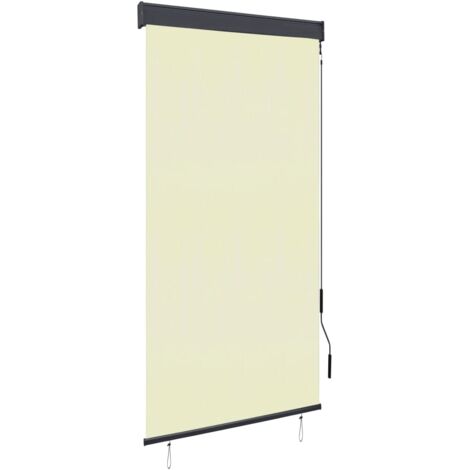 Store roulant d'extérieur 80 x 250 cm Crème vidaXL