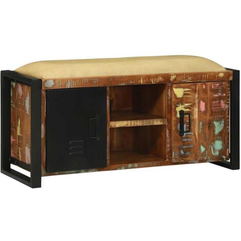 Banc de rangement Multicolore Bois massif de récupération vidaXL