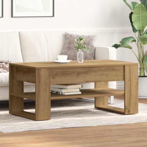 Table basse chêne artisanal 102 x 55 x 45 cm Bois d'ingénierie vidaXL