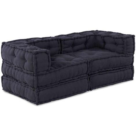 vidaXL  Modular Sofa Unit  2 pcs Anthracite 140 x 70 x 56 cm Fabric