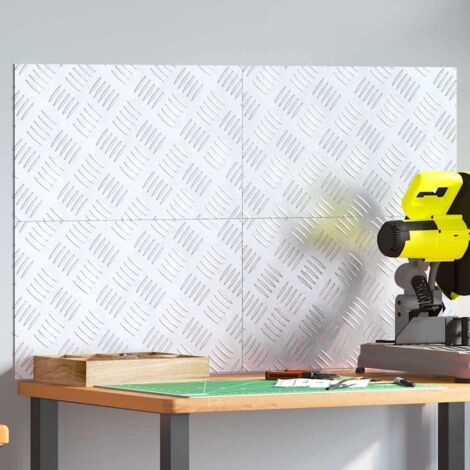 Plaques à damier 4 pcs Argent 50 x 30 cm Aluminium vidaXL