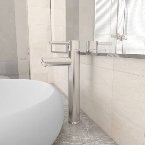 Mitigeur de salle de bain Nickel 12x30 cm vidaXL799583