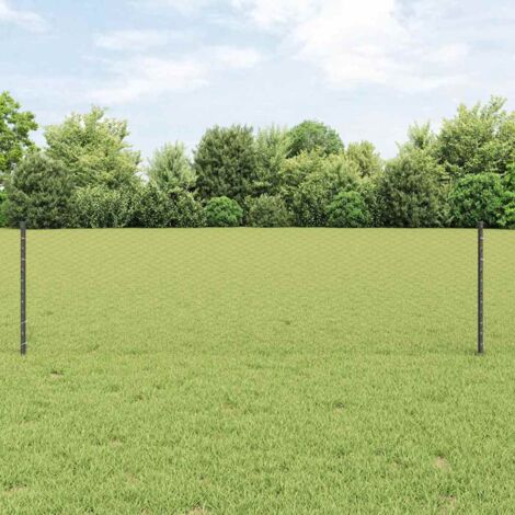 vidaXL Clôture hexagonale extérieure avec poteau 100 x 0,6 m Gris