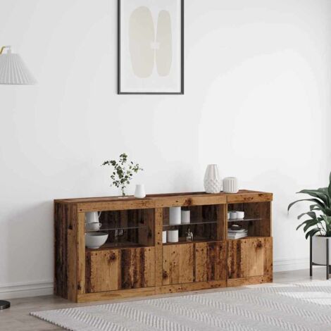 Buffet LED Bois ancien 162 x 37 x 67 cm Bois d'ingénierie vidaXL (1/5)