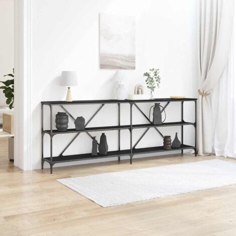 Table console Chêne noir 200 x 30 x 75 cm Bois d'ingénierie vidaXL