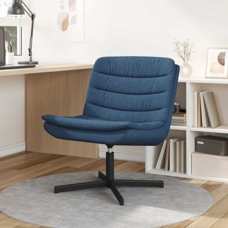 vidaXL Chaise pivotante Bleu 63 x 75 x 76 cm tissu (1/5)