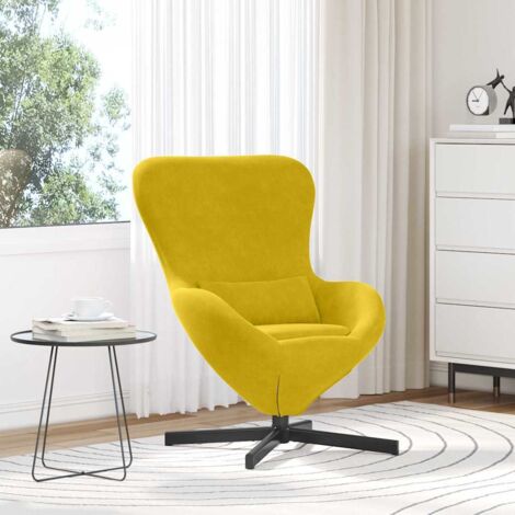 Fauteuil œuf Jaune 63 x 73 x 90 cm Velours vidaXL (1/5)
