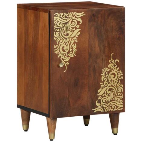 vidaXL Cabinet de salle de bain avec porte Marron miel 38 x 33 x 58 cm (1/5)