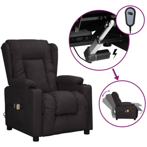 Fauteuil électrique de massage Noir Similicuir (1/5)