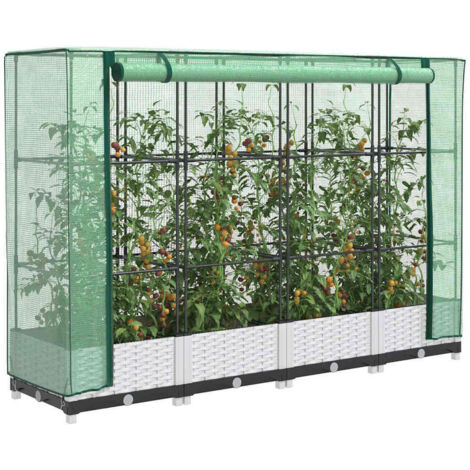 vidaXL Jardinière surélevée avec housse aspect rotin 160x40x123 cm (1/5)