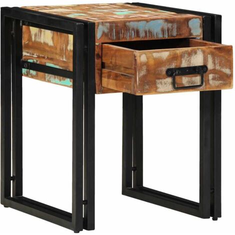 vidaXL Table d'appoint avec tiroir 40 x 40 x 50 cm Bois Recyclé Solide (1/5)