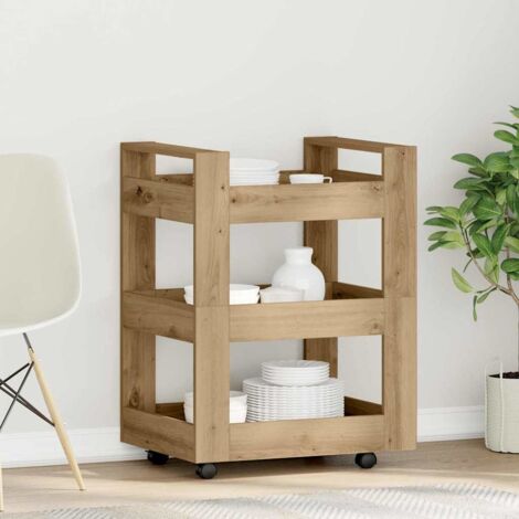vidaXL Kitchen Trolley Artisan Oak 60 x 45 x 80 cm Engineered Wood (1/5)