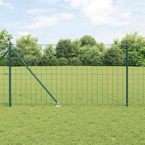 vidaXL Clôture Euro extérieure avec piques 10 x 1,4 m Vert Maille (1/5)
