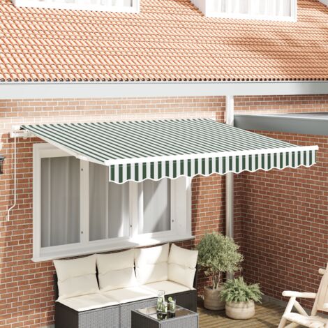 Toile de rechange pour store banne Vert et blanc 350 x 250 cm vidaXL
