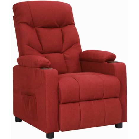 Fauteuil inclinable Rouge bordeaux Tissu vidaXL (1/5)
