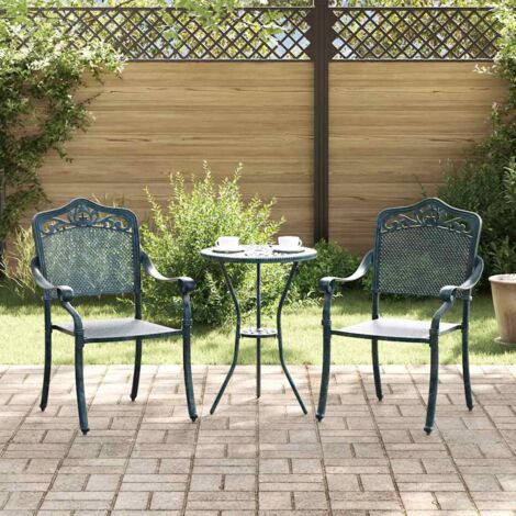 vidaXL Chaise de jardin 2 pcs Vert 55 x 56,5 x 91cm Aluminium (1/5)
