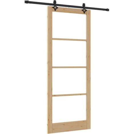 Porte Coulissante ORKDAL Marron 93 x 232 cm Bois et métal vidaXL