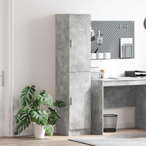 Vidaxl – Highboard gris béton 35 x 39 x 168 cm – Bois d'ingénierie – Avec porte – Assemblage facile – Rangement élégant pour salon moderne (1/5)