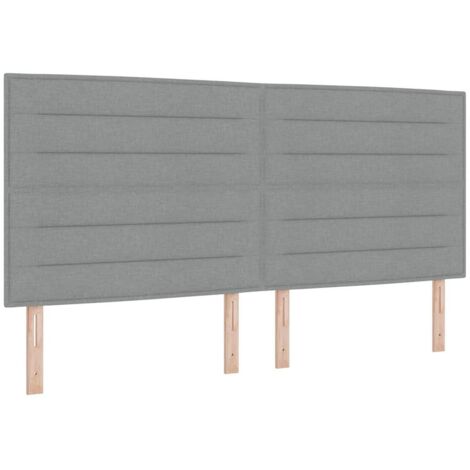 Tête de lit Autre avec tête de lit Gris clair 200 cm tissu vidaXL