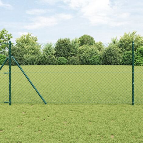 vidaXL Chain Link Fence Green
