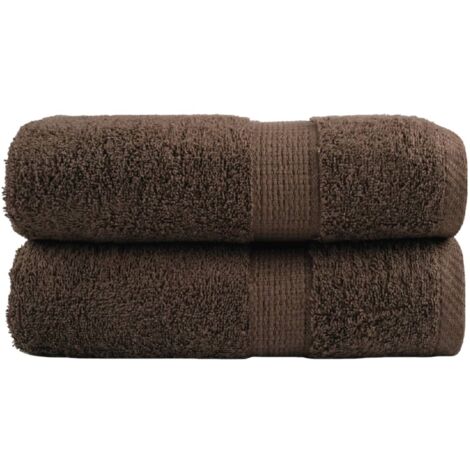 Serviettes de toilette premium SOLUND 2 pièces Marron 30 x 30 cm 600 g/m² vidaXL