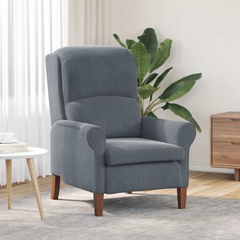 fauteuil Gris foncé 76 x 94 x 102 cm Velours vidaXL