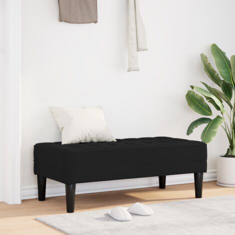 vidaXL banc avec coussin Noir 113 x 57 x 39 cm Velours (1/5)