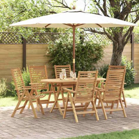 vidaXL Chaise 6 pcs Marron 64,5 x 52 x 108 cm Bois de teck massif (1/5)