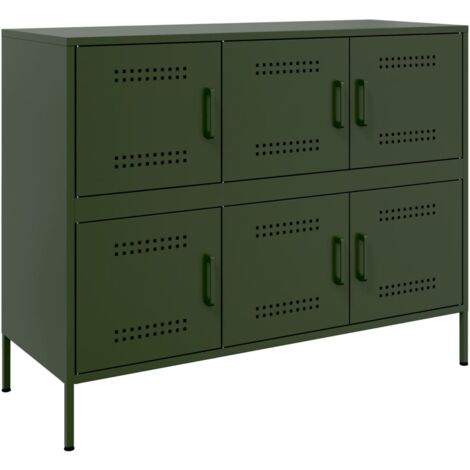 Buffet vert olive 100,5x39x79 cm acier