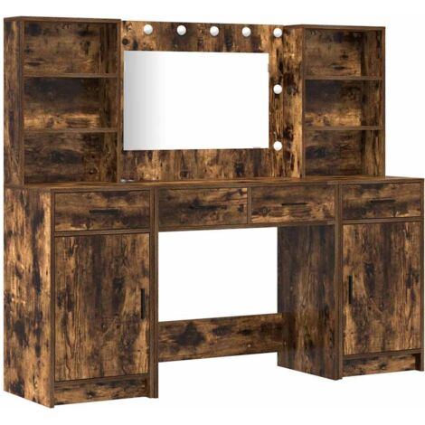 Ensemble de Coiffeuse 3 pcs Chêne fumé Bois d'ingénierie vidaXL (1/5)