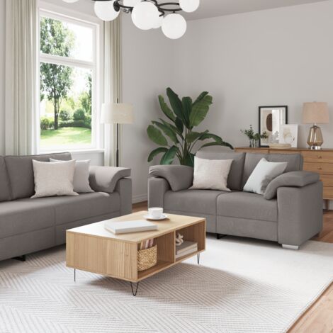 Ensemble de Canapés 3 pcs Taupe 219 x 77 x 82 cm tissu vidaXL