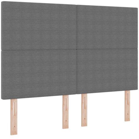 vidaXL Tête de lit Gris clair 144 cm Tissu en velours côtelé
