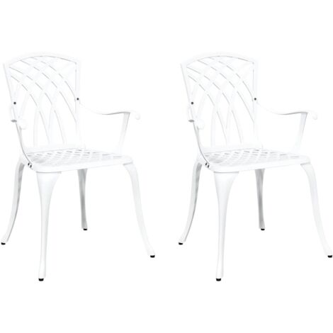 vidaXL Chaise de jardin 2 pcs Blanc 53 x 51 x 88,5cm Aluminium (1/5)