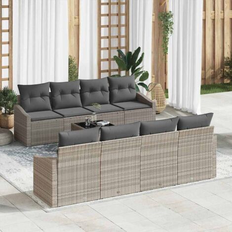 vidaXL Ensemble de canapé de jardin 7 pcs Gris clair et gris foncé (1/5)