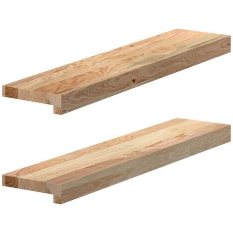 Vidaxl – Appuis de fenêtre 2 pcs en bois de chêne massif non traité – Dimensions 70 x 15 x 2 cm – Surface lisse pour entretien facile