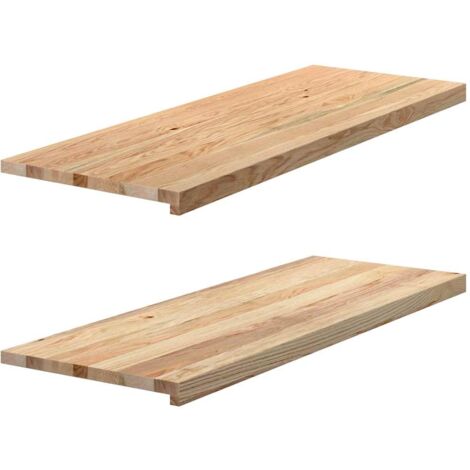 vidaXL Appuis de fenêtre 2 pcs non traité 110x40x2cm bois chêne massif